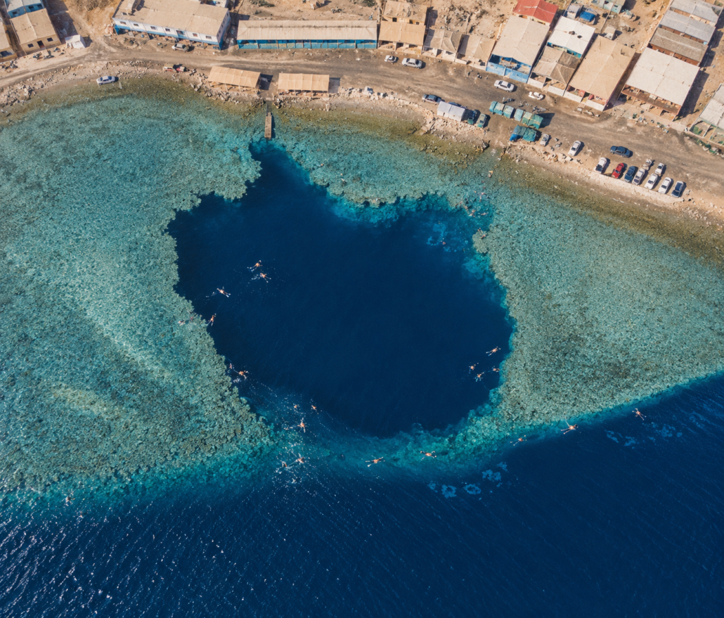 overhead view of the Blue Hole